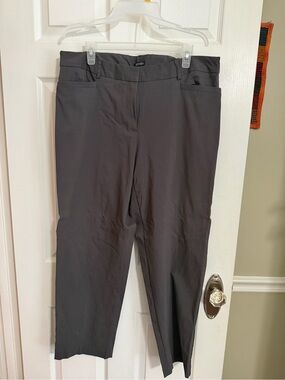 George Women’s Straight-Leg Pants — Charcoal Gray, 18W,